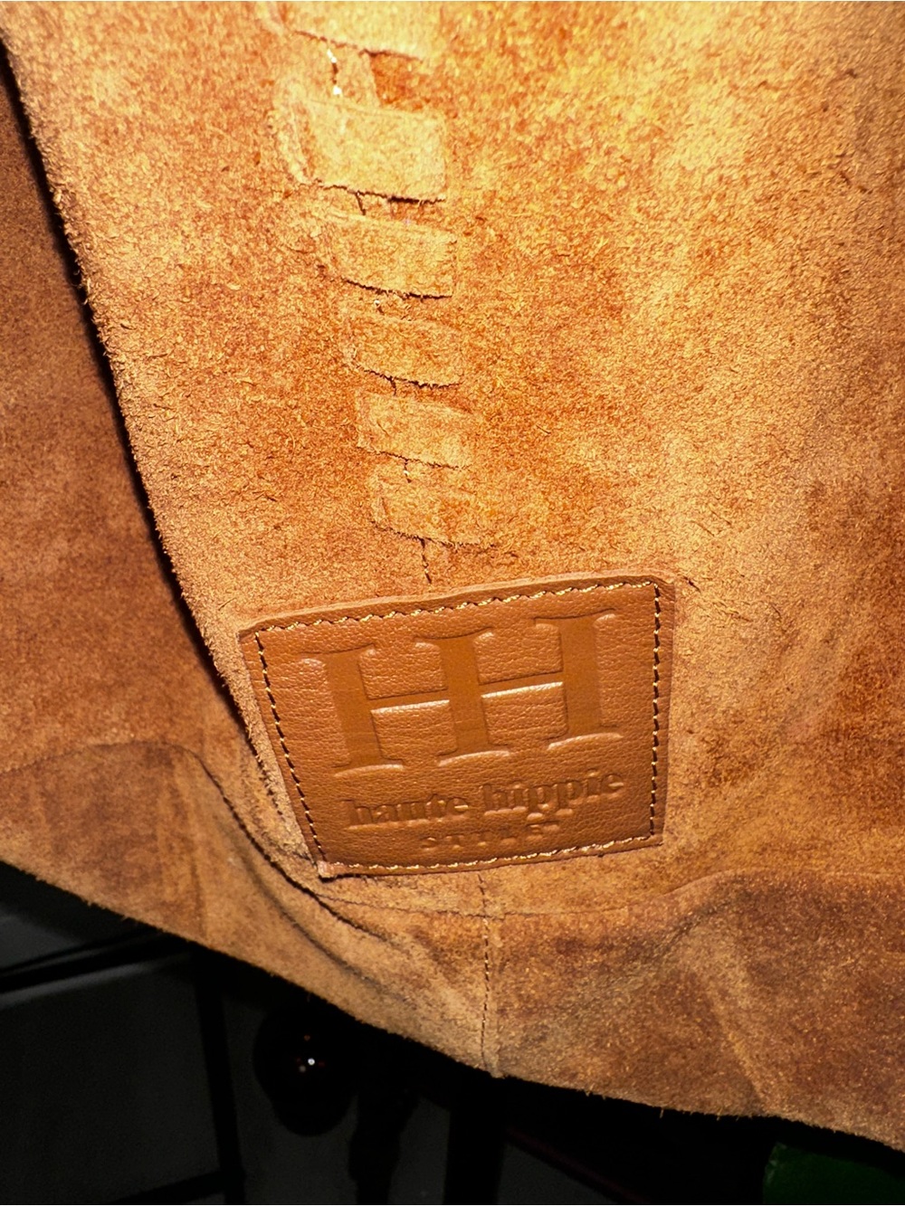 Haute Hippie Suede Messenger Bag in Caramel - Picture 2 of 7